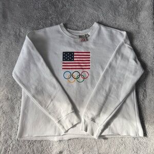 🇺🇸 USA Olympic Cropped Sweatshirt | Y2K Sporty Chic | Retro Rings
